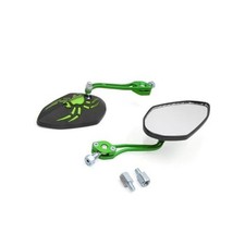 8mm 10mm Thread Dia Pattern Motorcycle Motorbike Rearview Mirror Green Car