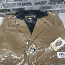 DKNY Medium Camel Hooded Coat New DXS84619