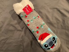 Disney Lilo  Stitch Brand New Stitch Slipper Socks Sz 9-11 Gripper Socks Unisex