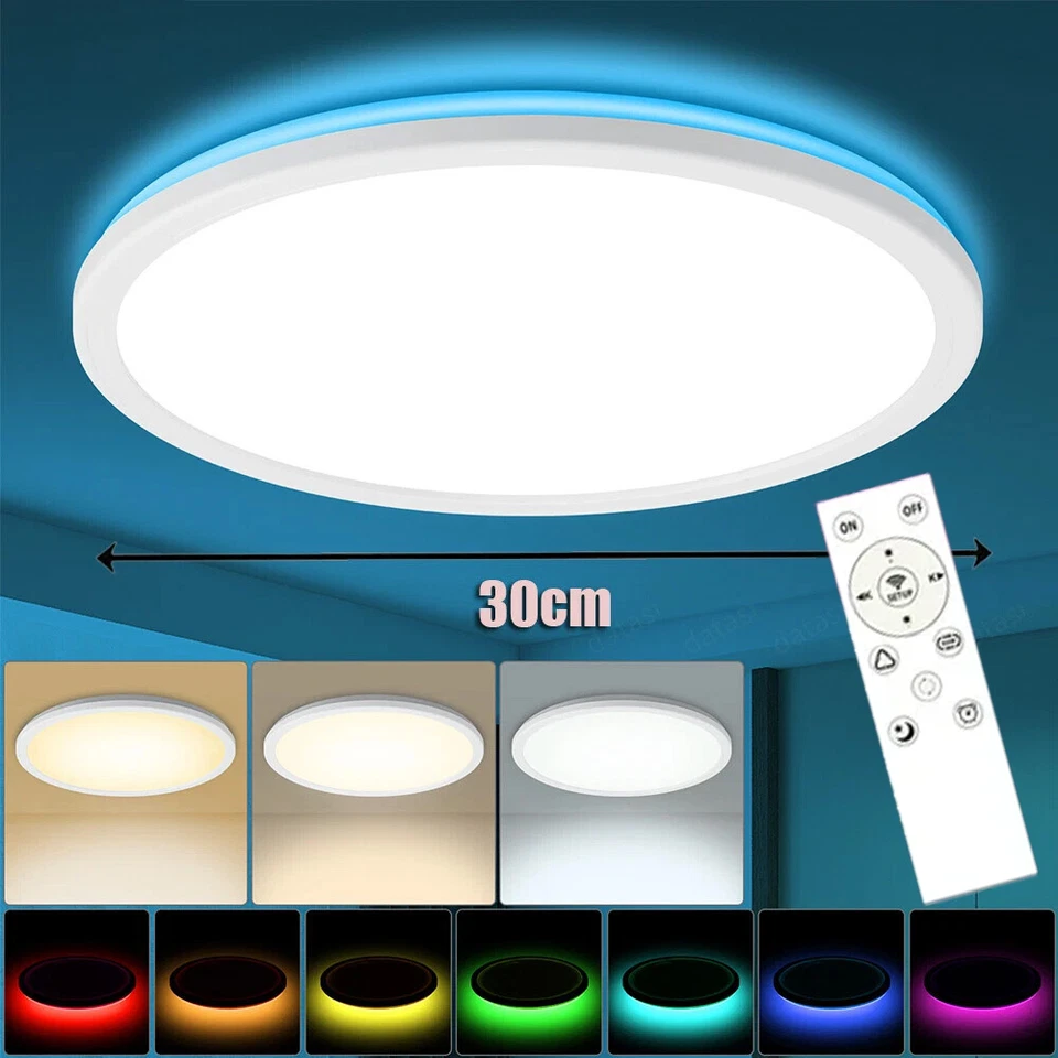 30W LED Deckenleuchte Deckenlampe Dimmbar mit Fernbedienung Wohnzimmer Lampe RGB - Bild 3 von 4