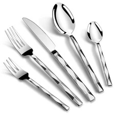 Silverware Set for 8, 40 Piece Heavy Duty Stainless Steel Serving Flatware Ut...