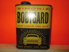 Vintage 1950's Simoniz Bodyguard Liquid Car Wax Can 12 Oz Size Chicago USA
