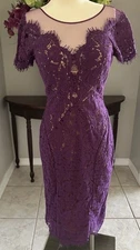 NWOT Rene Ruiz Collection Stunning Purple Lace Cocktail Dress - Sz 2