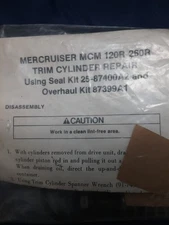 NEW MERCRUISER 25-87400A2/87399A1 TRIM CYLINDER REPAIR KIT MERCRUISER 120R-160R