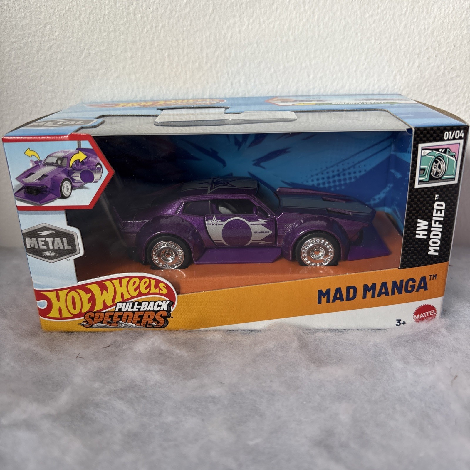 Hot Wheels Pull-Back Speeders 1:43 2022 BMW M4 GT3 JKP98 Blue - New (Sealed) - Image 12