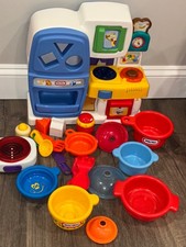 Vintage Little Tikes Discover Sounds Kitchen Playset Sizzlin Burner Pot Pans Lot