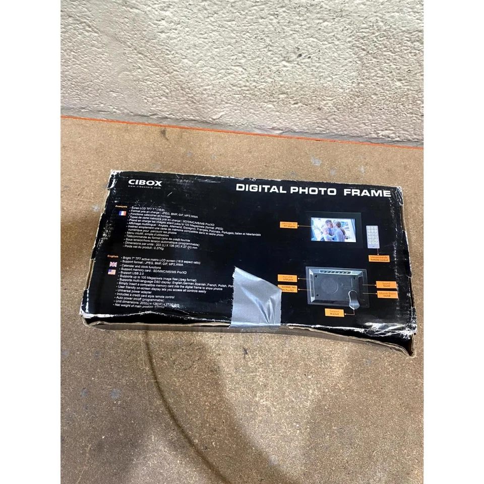 Cibox C107M Digital Photo Frame Black Corded 7" TFT LCD Screen w/ Accessories - Image 3 of 4