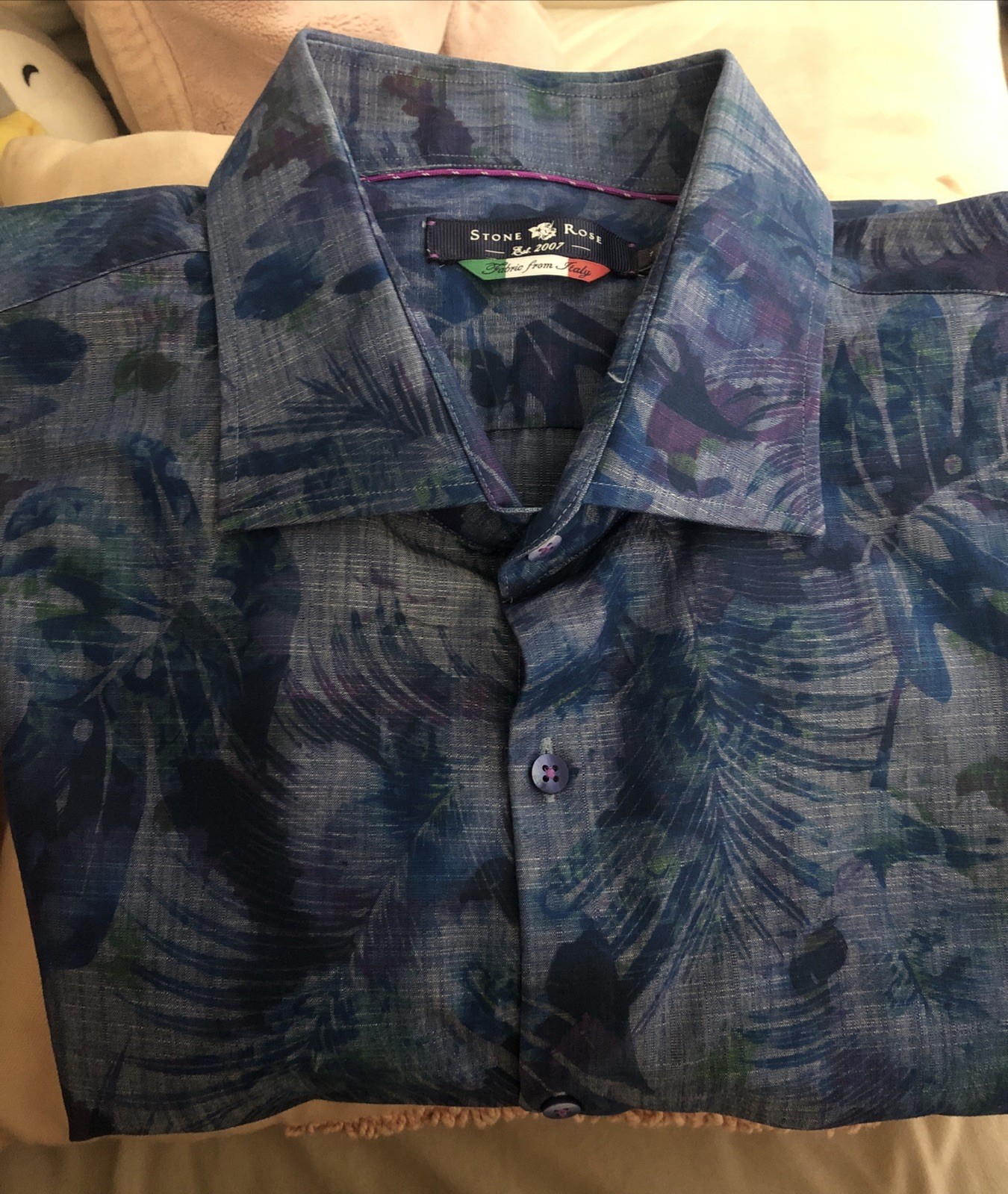 Stone Rose floral Button Down Collared Dress Shir… - image 8