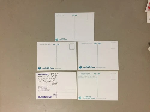 Five Japan Airlines post cards