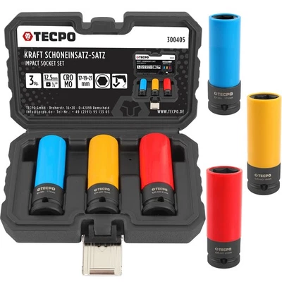 TECPO JUEGO DE TUERCAS DE IMPACTO 17 19 21 mm KRAFT SCHONE INSERTOS 1/2" TUERCAS LLANTAS DE ALUMINIO