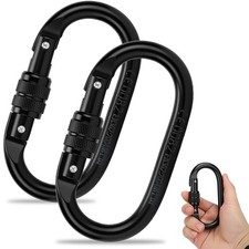 Auto Locking Carabiner Heavy Duty Carabiner, Carabiner Clips 25KN 5600 lbs , ...