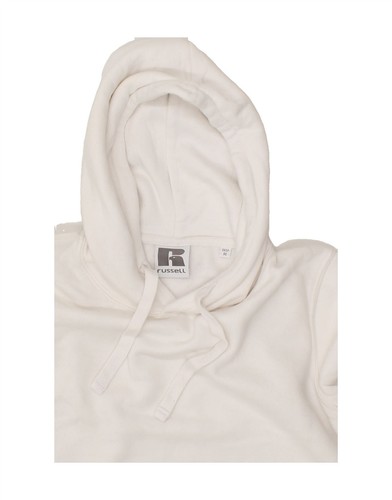 RUSSELL ATHLETIC Womens Hoodie Jumper UK 14 Medium White Cotton BS16 - Picture 3 of 3