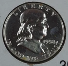 1958 Franklin Half Dollar PR Proof 90% Silver Coin US Mint 50C
