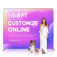 10x8 FT Custom Tension Fabric Backdrop Banner Stand
