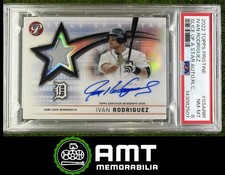 Ivan Rodriguez Jersey Auto PSA 8 2022 Topps Pristine Slice of a Star Tigers 2507