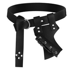 Medieval Leather Belt Viking Sword Holster Renaissance Belt Dagger Frog Black