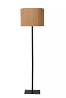 Stehleuchte Bambus Natur Schwarz 156,5 Cm E27 Blendarm Wohnzimmer Stehlampe