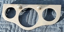 Wow 50s 60s Moon Tach Aluminum 3 Gauge Panel W Lights And Tach Hole In Center