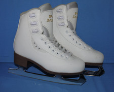 Excellent ++   Graf  Bolero Gold Crystal Ice Figure Skates Size EU 34 / UK 2