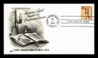 US COVER RUSH LAMP $1 AMERICANA SERIES FIRST DAY ISSUE SCOTT 1610 ARTCRAFT