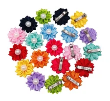 10 Pairs Cute Dog Hair Bows with Rubber Bands Flowers Topknot Dog Bows