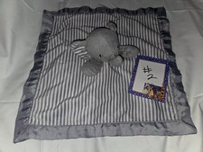 Circo Baby Gray Elephant Lovey Stripe Security Blanket Satin Trim Back  2