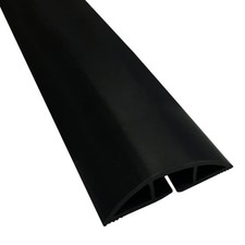 Floor Cord Cover kit - 6 Feet Long Black Plastic Cable Protector, Hides Cords...