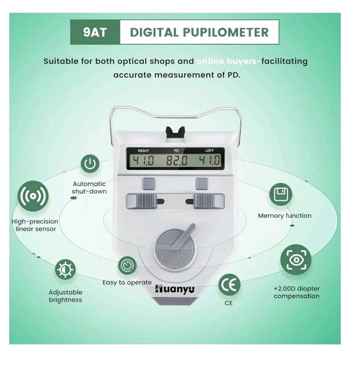 Optical Digital Pupilometer PD Pupil Distance CE Approved 45–82mm LY ...