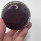Vintage Glass Art Signed Paperweight JBYRON|86 Maroon And Tannish Brown Blue Srl — photo 5