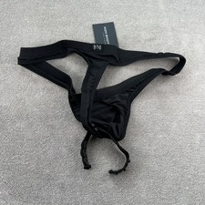 N2N Bodywear Hombres Negro Piel Fantasma Maverick Piel Natación Tanga Traje de Baño Talla M L