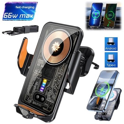 66W Fast Wireless Car Charger Automatic Clamping Mount Air Vent Phone Holder US