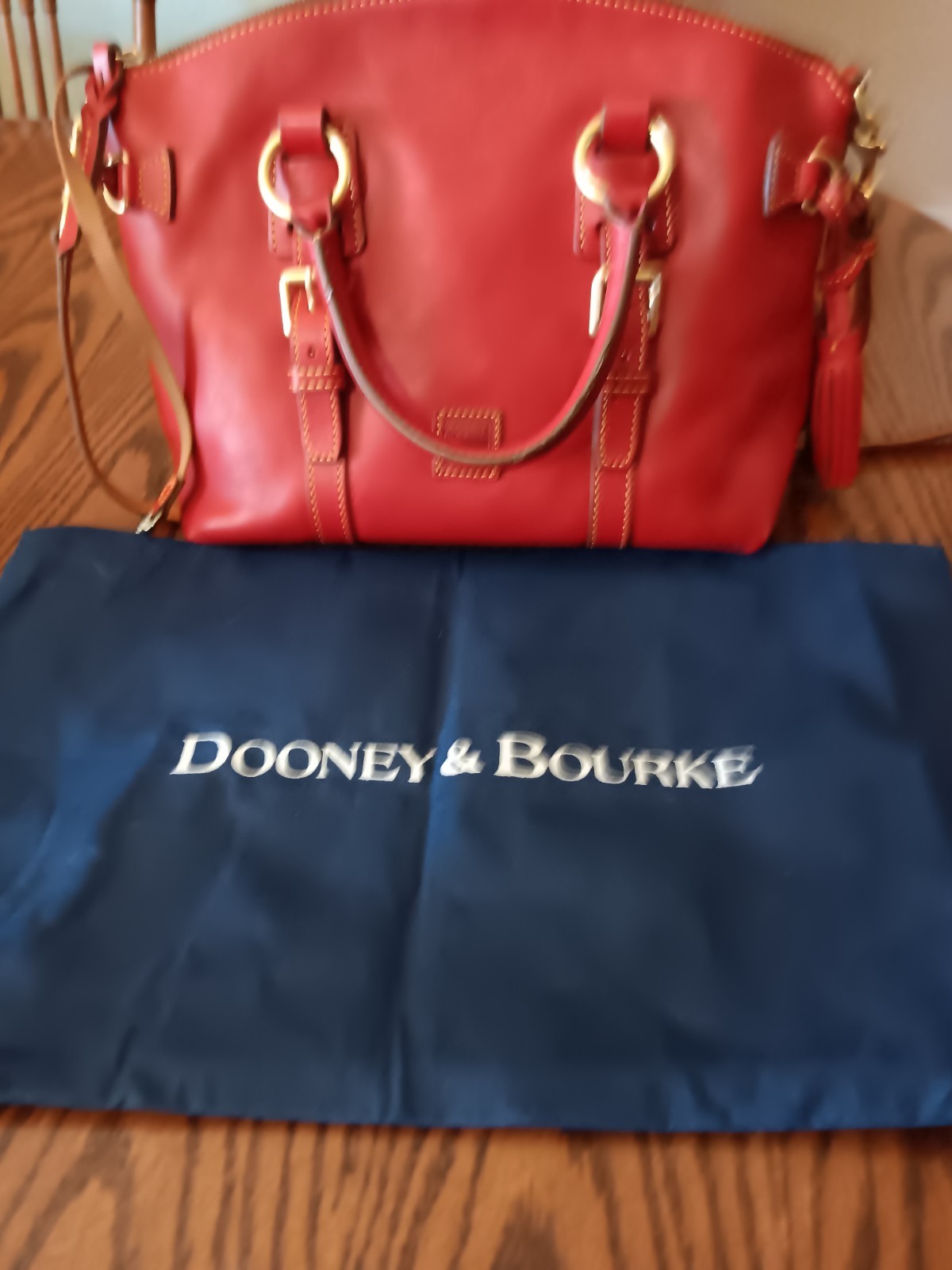 Dooney & Bourke Red Flourentine  Leather Bristol Satchel Purse
