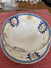 Noritake Morimuro Porcelain Blue Pink Soup Bo...