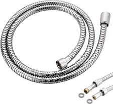 59" Shower Hose Replacement for Grohe 28143001 Relexaflex, Chrome Metal Longli