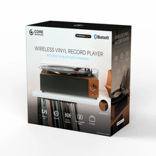 Record Player Wireless Bluetooth Turntable, 3-Speed Vinyl with Built-In Speakers