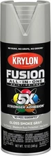 Krylon K02723007 Gloss Smoke Gray Fusion All-in-1 Spray Paint 12 oz. (Pack of 6)