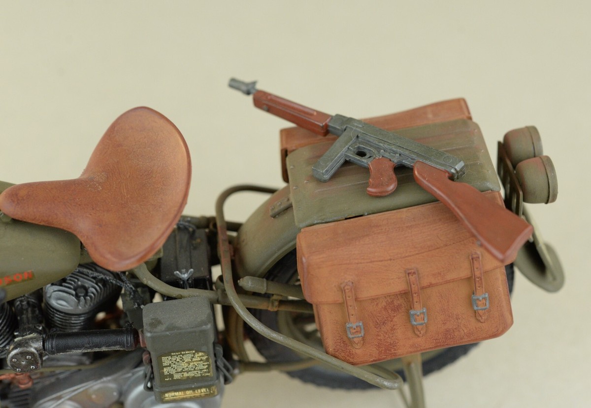 Already built model of Greek Army Harley Davidson WLA-45 1:9 scale