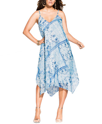 City Chic Trendy Plus Size Palermo Handkerchief-Hem Dress
