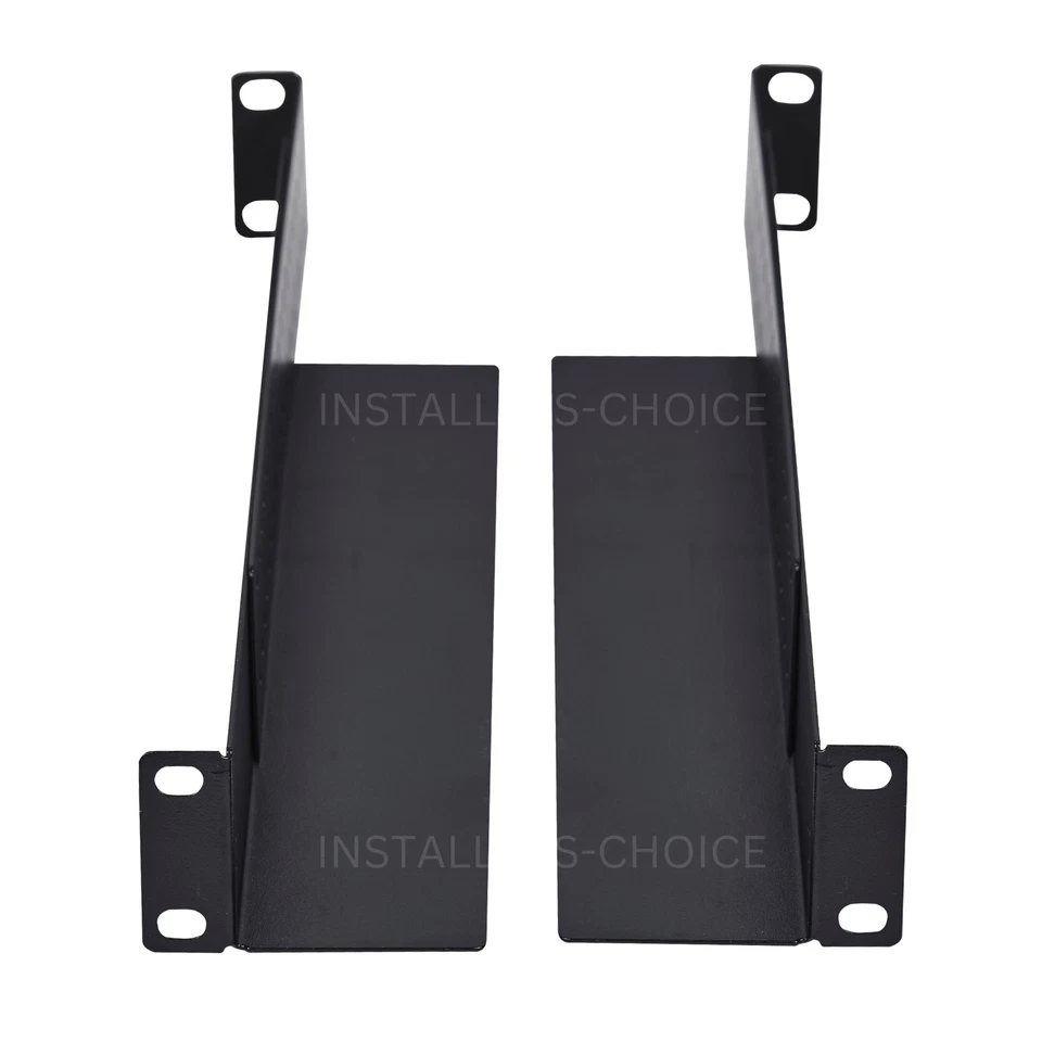 1U Rack Mount Server Shelf Rails, Audio Network 4-Post, Black, 16.14" Depth - Image 3 of 4