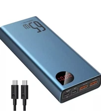 Baseus Power Bank, 65W 20000mAh Laptop Portable Charger, Fast Charging USB C 4-P