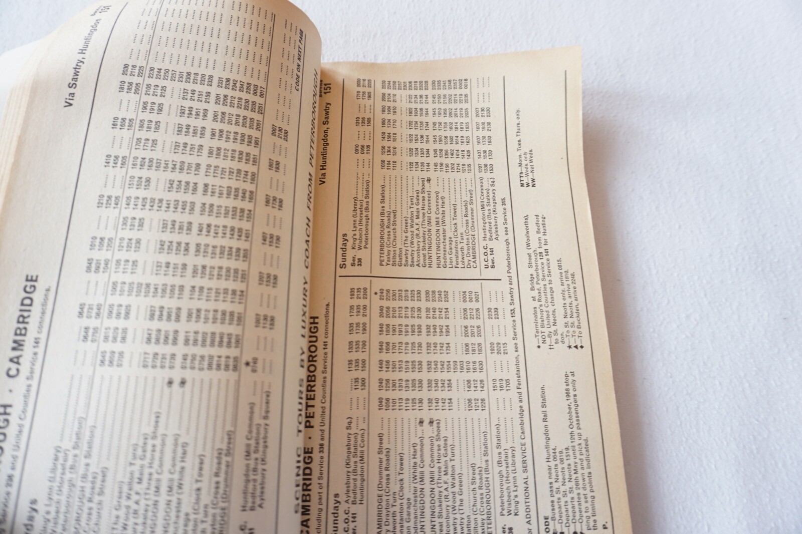 1968 Eastern Counties Bus Timetable Peterborough Area Spalding Wisbech