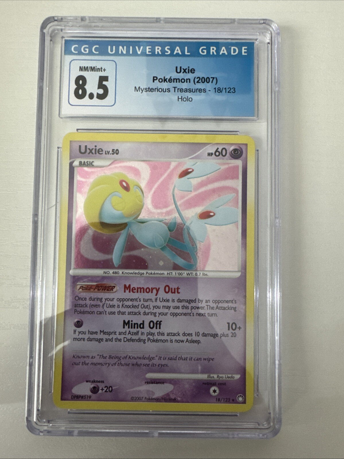 Uxie CGC 8.5 Holo DPBP#519 DP2 Secret of the Lakes Pokemon Japanese