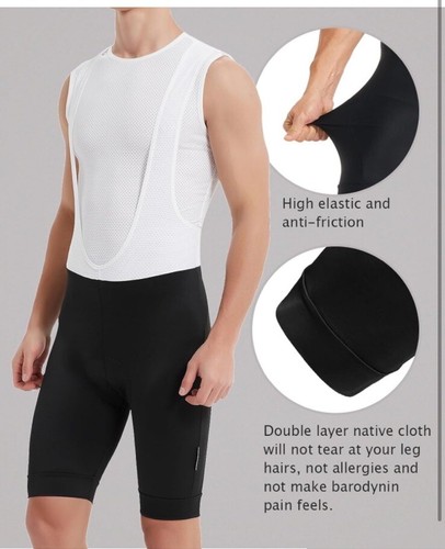 qualidyne Men's Cycling Bib Shorts 4D Padded XL - Picture 4 of 7