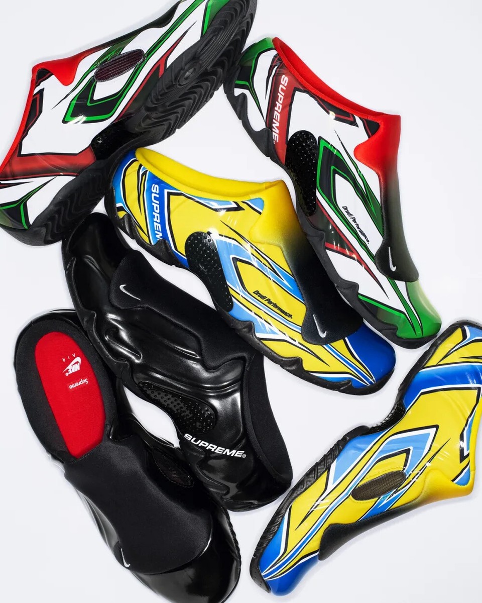 SUPREME Clogposite Collaboration Recovery Sandals Yellow Red Black