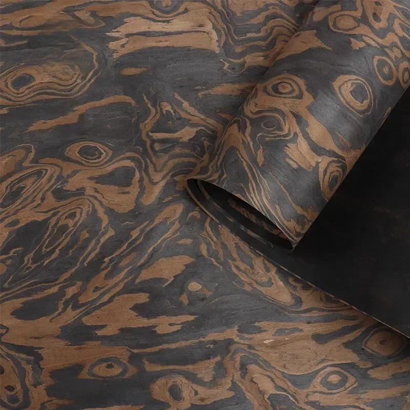 98''×22'' Artificial Black Walnut  Burl Wood Veneer,0.45mm Paper Back for Inlay - Image 2 of 4