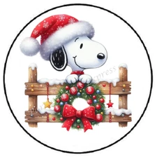 BEAGLE CHRISTMAS SANTA ENVELOPE SEALS LABELS STICKERS PARTY FAVORS
