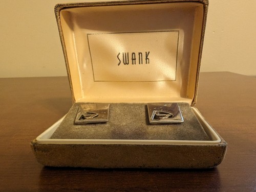 Vintage Swank Music Note Piano Silver Tone Cuff Links Cut out design music note - Picture 5 of 7