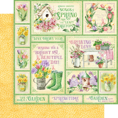 GRAPHIC 45 "GROW WITH LOVE" 12X12 PAPER PACK SPRING EASTER SCRAPJACK'S PLACE - Picture 6 of 9