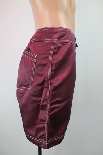 VTG 90s Rip Curl Snap Maroon Shiny Wet Look Swim Trunks 30 RETRO Surf Boardshort - Picture 5 of 9
