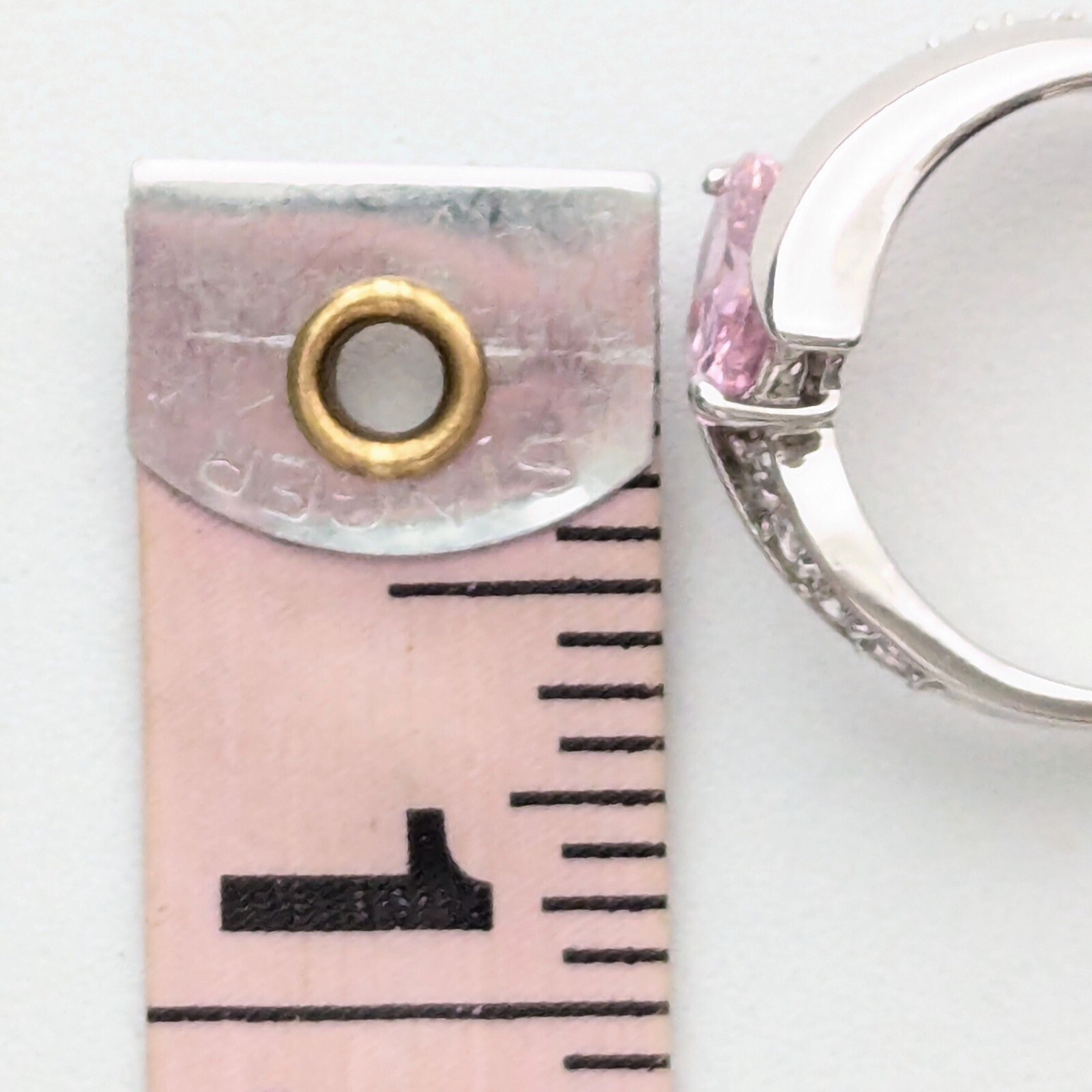 Pink Stone Ring Split Shank Eternity Princess Jew… - image 5